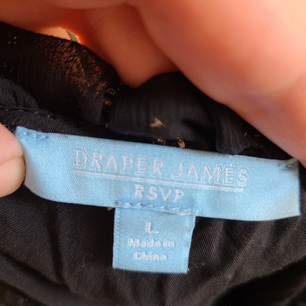 Draper James RSVP Black Tiered Sparkle Maxi Dress Sz Large Flowy Smocked Comfy - Picture 7 of 9